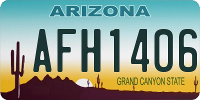 AZ license plate AFH1406