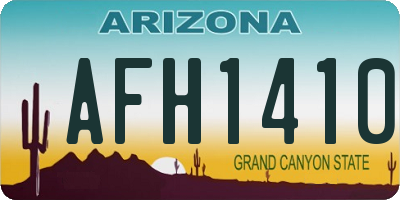 AZ license plate AFH1410