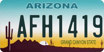 AZ license plate AFH1419