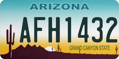 AZ license plate AFH1432