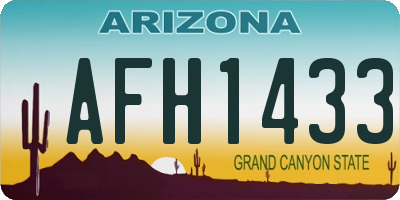 AZ license plate AFH1433