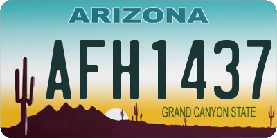 AZ license plate AFH1437