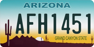 AZ license plate AFH1451