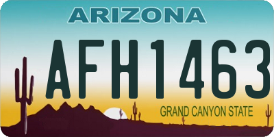 AZ license plate AFH1463