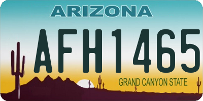 AZ license plate AFH1465