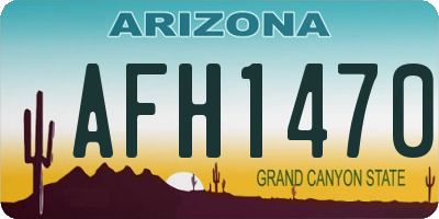 AZ license plate AFH1470