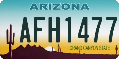 AZ license plate AFH1477