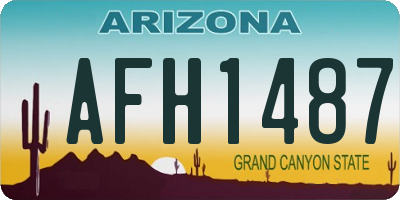 AZ license plate AFH1487