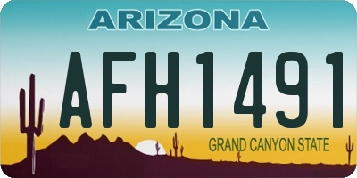 AZ license plate AFH1491