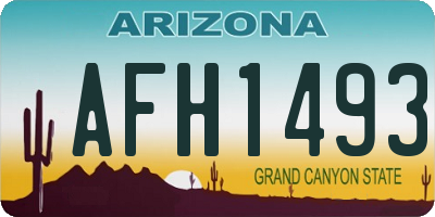 AZ license plate AFH1493