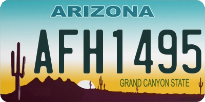 AZ license plate AFH1495