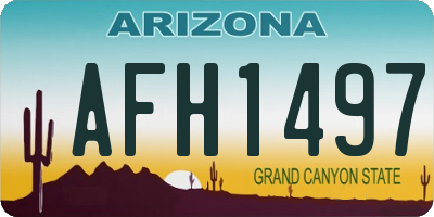 AZ license plate AFH1497