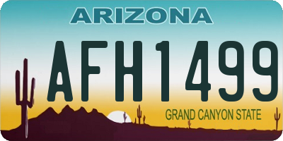 AZ license plate AFH1499