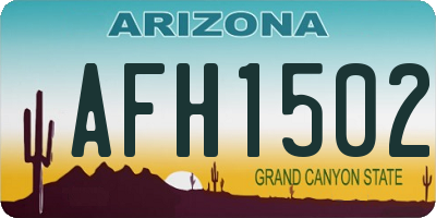AZ license plate AFH1502