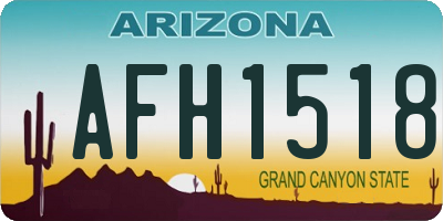 AZ license plate AFH1518