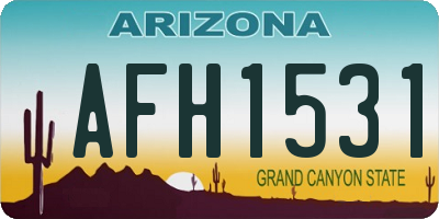 AZ license plate AFH1531