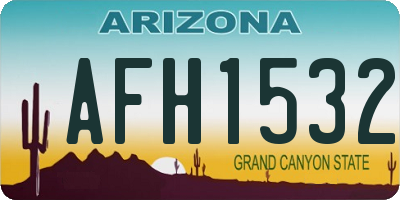 AZ license plate AFH1532
