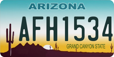 AZ license plate AFH1534