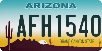 AZ license plate AFH1540