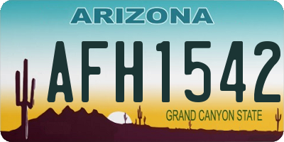 AZ license plate AFH1542