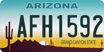 AZ license plate AFH1592