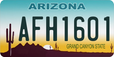 AZ license plate AFH1601