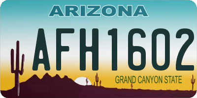 AZ license plate AFH1602