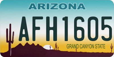 AZ license plate AFH1605
