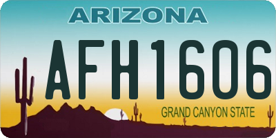 AZ license plate AFH1606