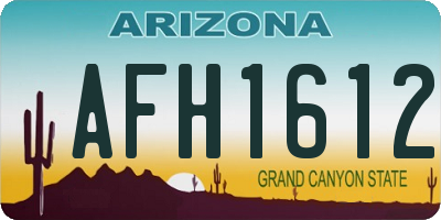 AZ license plate AFH1612