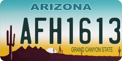 AZ license plate AFH1613