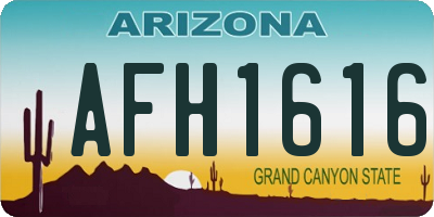 AZ license plate AFH1616