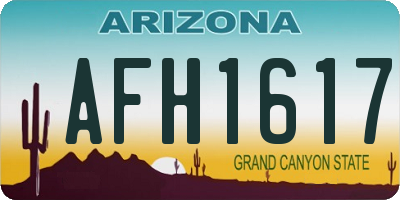 AZ license plate AFH1617