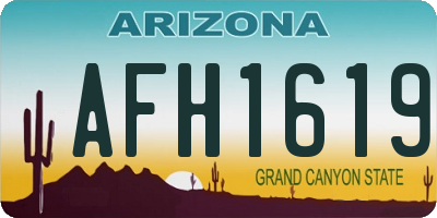 AZ license plate AFH1619