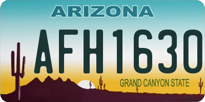 AZ license plate AFH1630