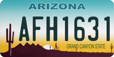 AZ license plate AFH1631