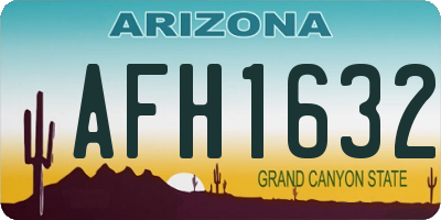AZ license plate AFH1632