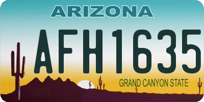 AZ license plate AFH1635