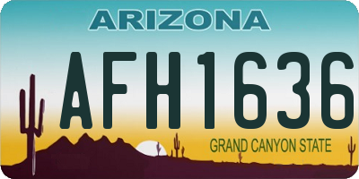 AZ license plate AFH1636