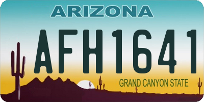 AZ license plate AFH1641