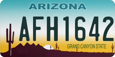 AZ license plate AFH1642