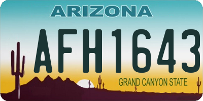 AZ license plate AFH1643