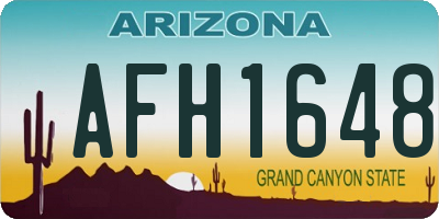 AZ license plate AFH1648