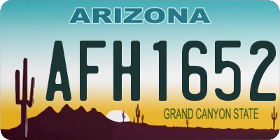 AZ license plate AFH1652