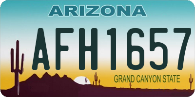 AZ license plate AFH1657