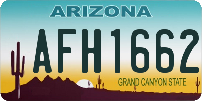 AZ license plate AFH1662