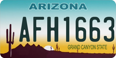 AZ license plate AFH1663
