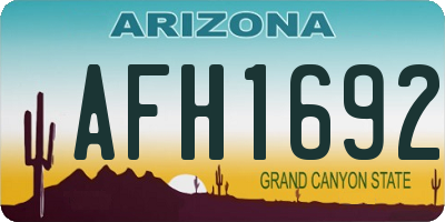 AZ license plate AFH1692