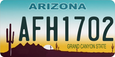 AZ license plate AFH1702