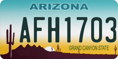 AZ license plate AFH1703